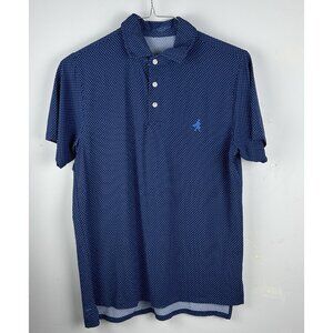 DRADDY Sport Men's Captain Cool Polo Blue White Dot Print Short Sleeve sz S